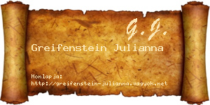 Greifenstein Julianna névjegykártya